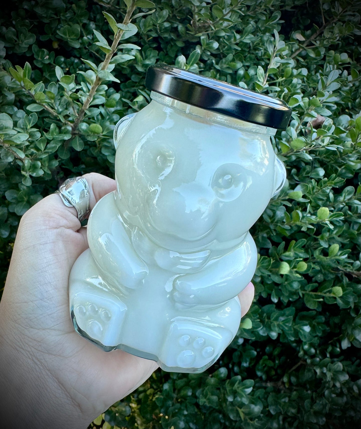 Mahogany coconut bear candle