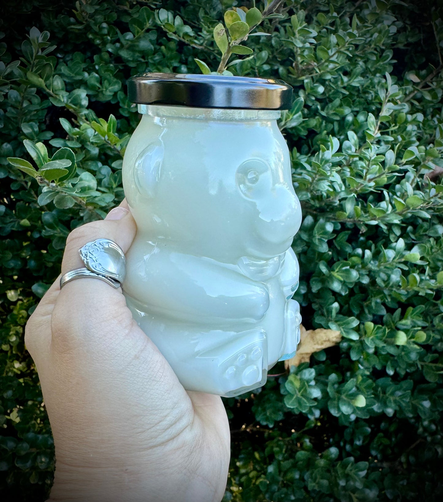 Mahogany coconut bear candle